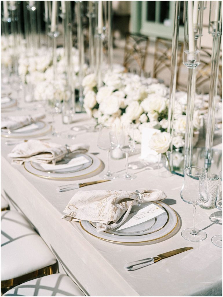 lush and luxury tablescape design at Anderson House Washington DC Wedding Venue
