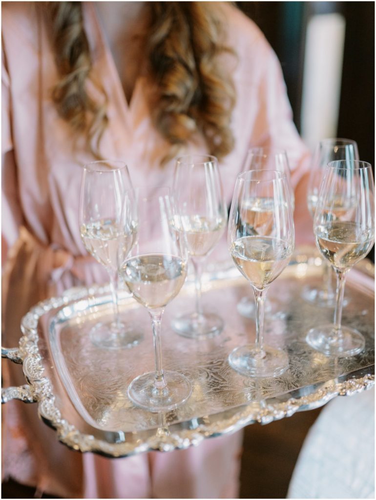 bridesmaid's champagne toast