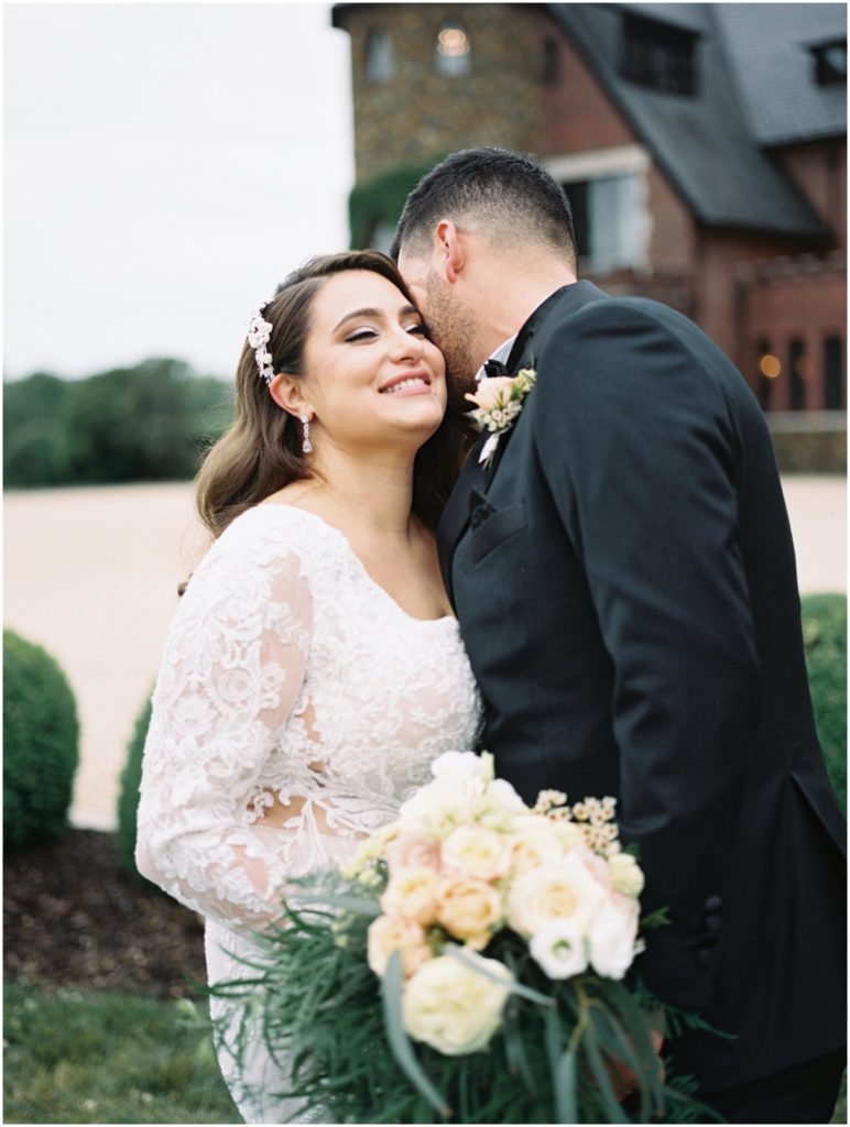 bride and groom romantic portraits at Dover Hall captured by DC photographer Hana Gonzalez