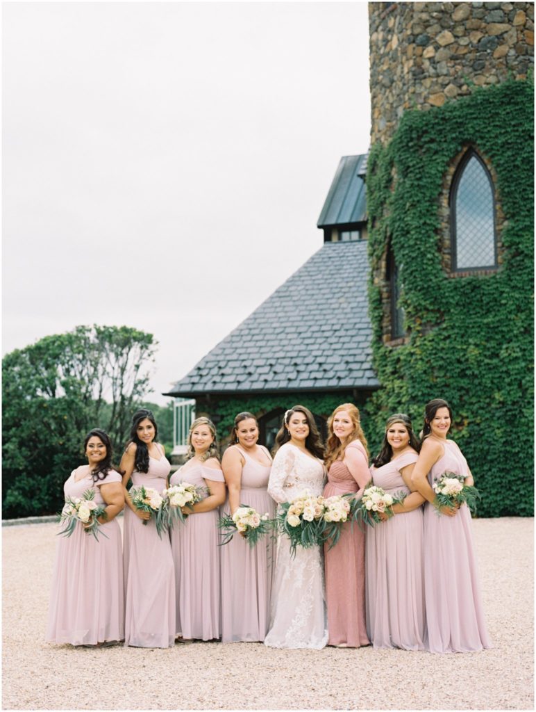 bride and her bridesmaids portraits at dover hall estate