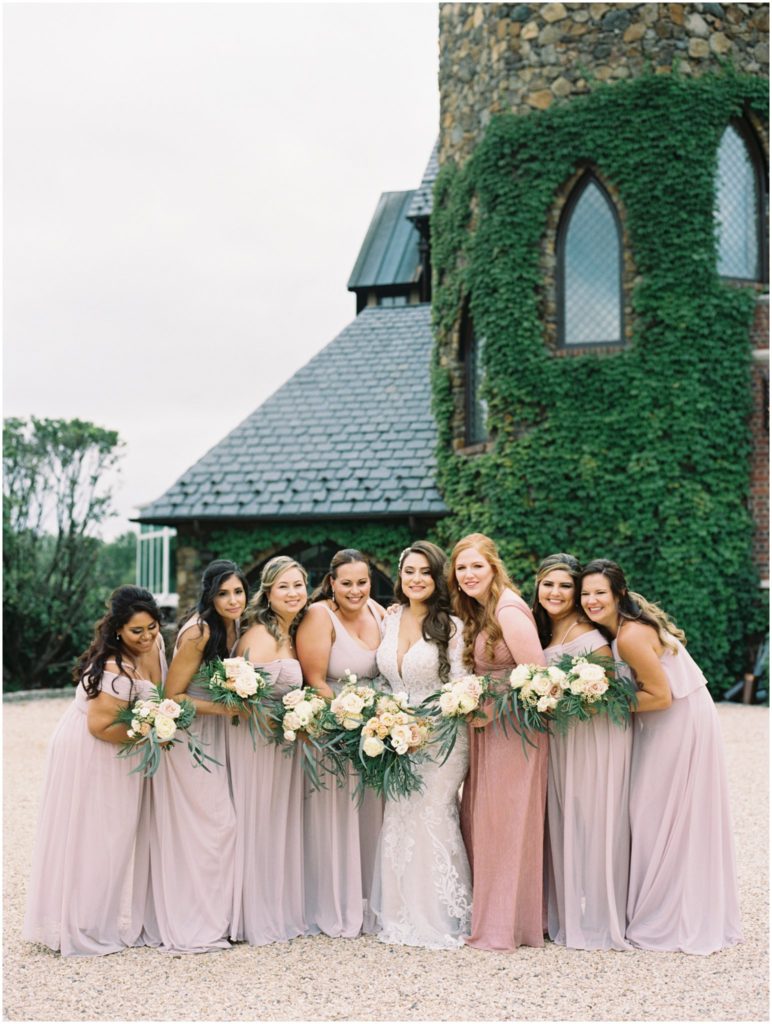 bride and her bridesmaids portraits at dover hall estate